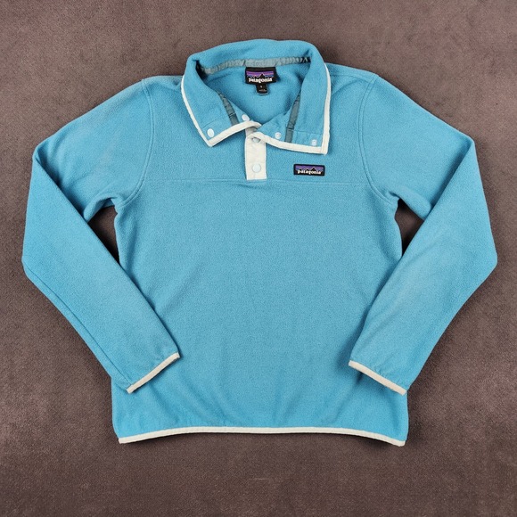 Patagonia Tops - Patagonia Micro D Snap-T Pullover Womens Small Mako Blue Fleece 26020